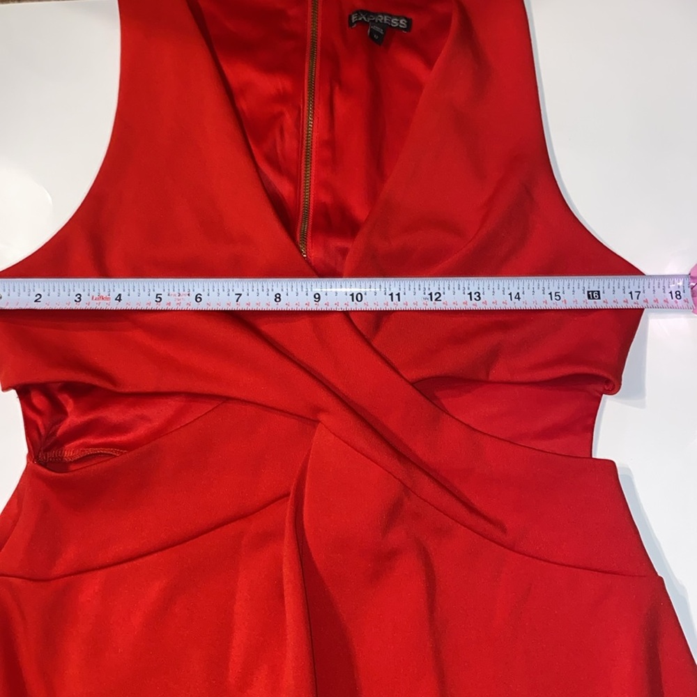 [Express] Red Cut-Out Fit And Flare Dress - Picture 10 of 10